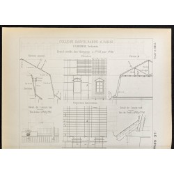 Gravure de 1884 - Collège Sainte-Barbe à Paris - 2