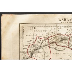 Gravure de 1843 - Carte la Barbarie (Perrot) - 2