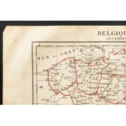 Gravure de 1843 - Carte de la Belgique - 2