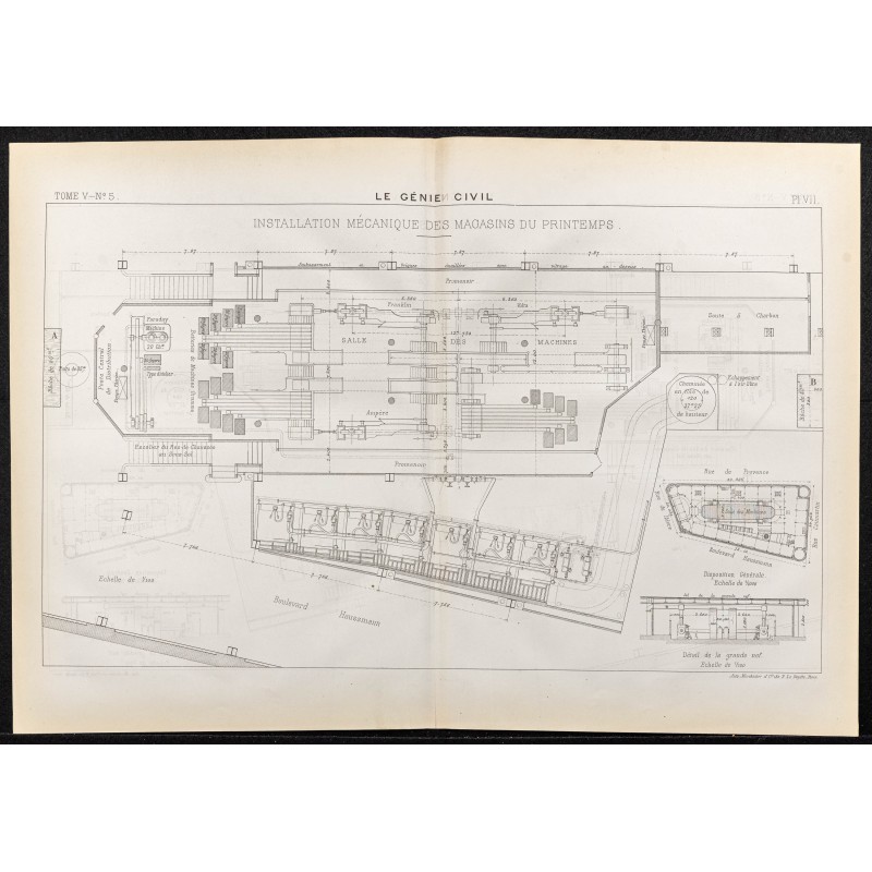 Gravure de 1884 - Magasins du Printemps à Paris - 1