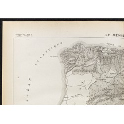 Gravure de 1884 - Carte géologique et minière de l'Espagne - 2