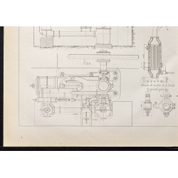 Gravure de 1884 - Machine compound verticale horizontale - 4