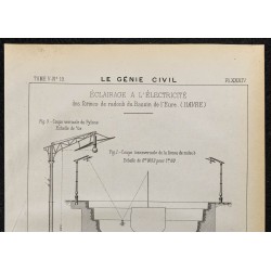 Gravure de 1884 - Éclairage à l’électricité des formes de radoub - 2
