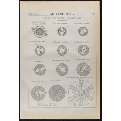 Gravure de 1884 - Le nouveau phare d'Eddystone - 1