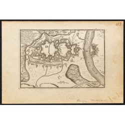 Gravure de 1705 - Plan ancien de Philippsburg - 1