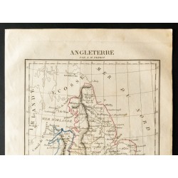 Gravure de 1843 - Carte d'Angleterre - 2
