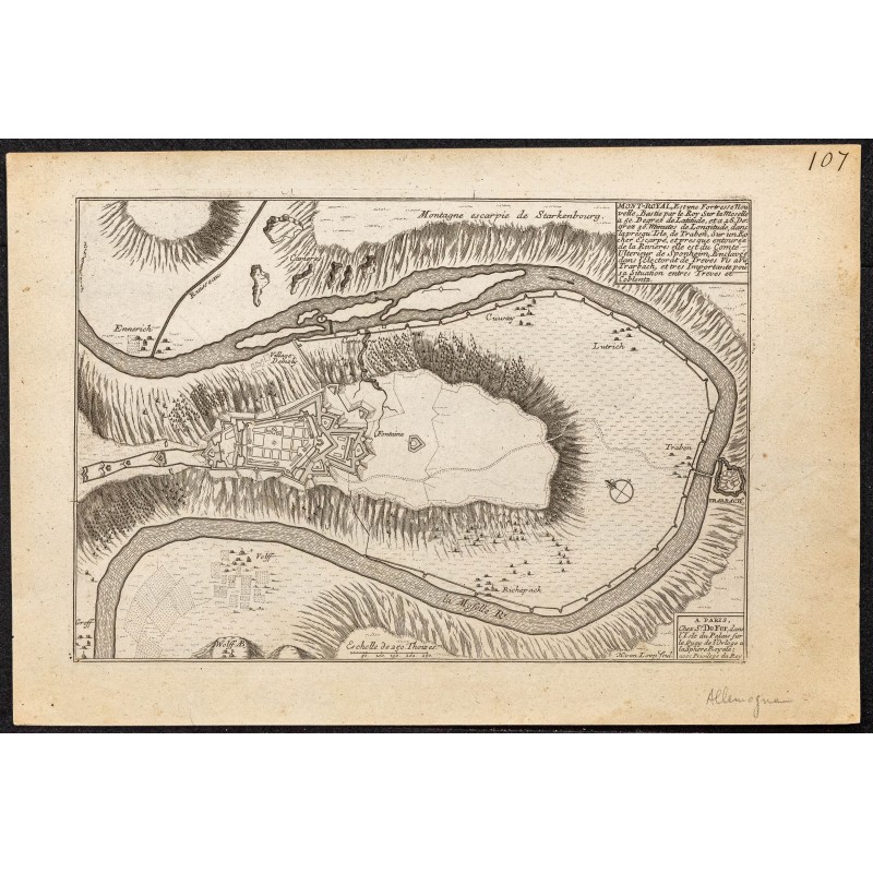 Gravure de 1705 - Plan ancien de Mont-Royal - 1