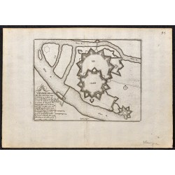 Gravure de 1705 - Plan ancien de Mannheim - 1
