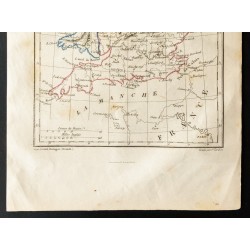 Gravure de 1843 - Carte d'Angleterre - 3