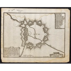 Gravure de 1695 - Plan ancien de Ath - 1