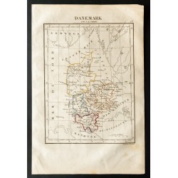 Gravure de 1843 - Carte du Danemark - 1