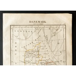Gravure de 1843 - Carte du Danemark - 2