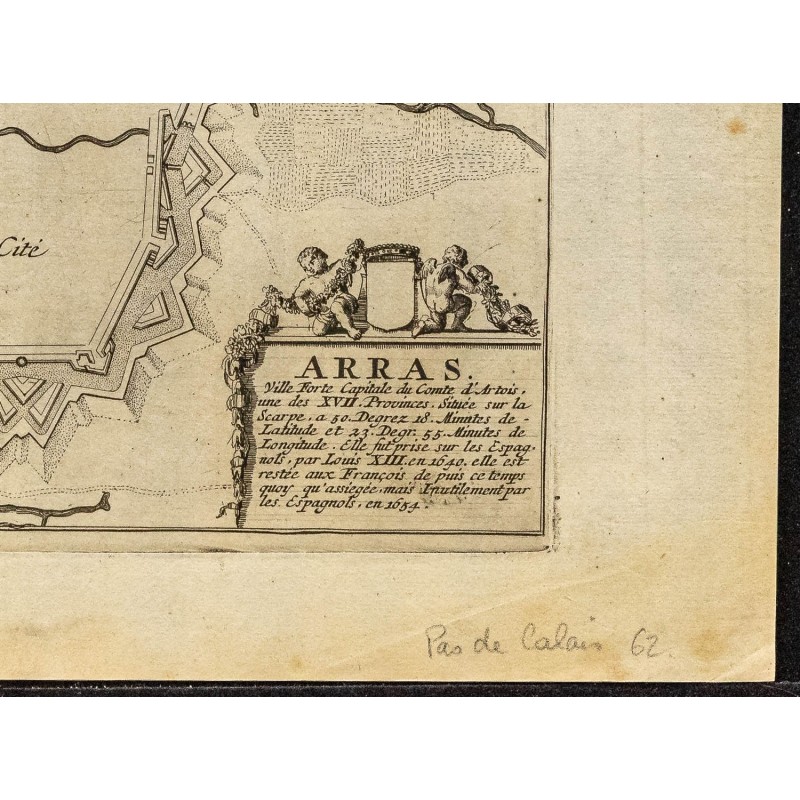 Plan Ancien D'Arras Par Vauban & Nicolas De Fer - Gravure Originale 1694 - Carte Géographique Vintage