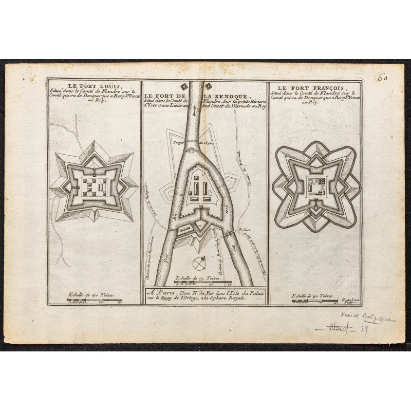 Gravure de 1705 - Forts de Belgique - 1