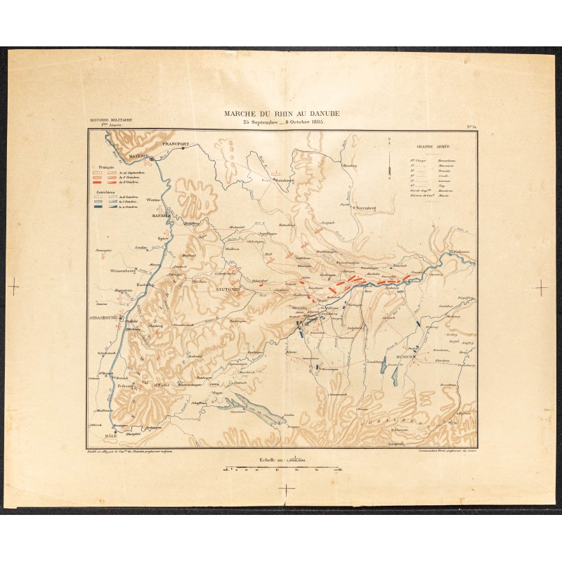 Gravure de 1889 - Campagne d’Autriche & Bataille d'Ulm - 1