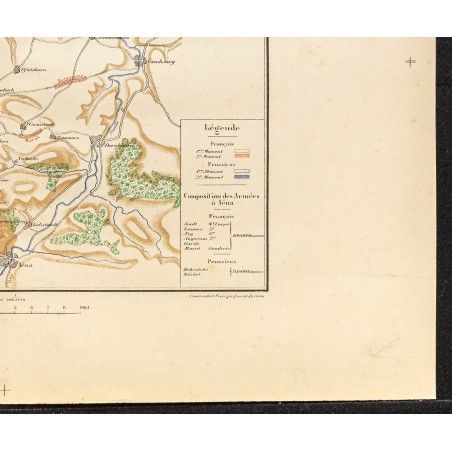 Gravure Originale 1837 – Carte De La Bataille De Iéna (Napoléon Bonaparte) – Signée