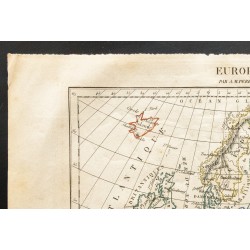 Gravure de 1843 - Carte de l'Europe (Perrot) - 2
