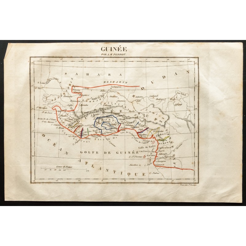 Gravure de 1843 - Carte de la Guinée - 1