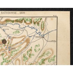 Gravure de 1887 - Batailles autour de Ratisbonne - 3