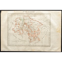 Gravure de 1843 - Carte du Royaume de Hanovre - 1