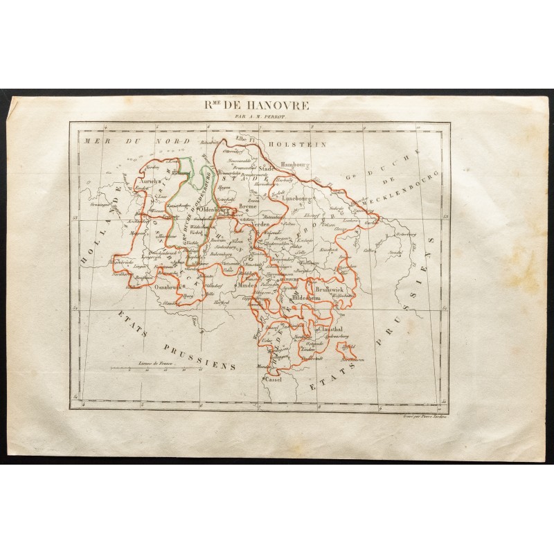 Gravure de 1843 - Carte du Royaume de Hanovre - 1