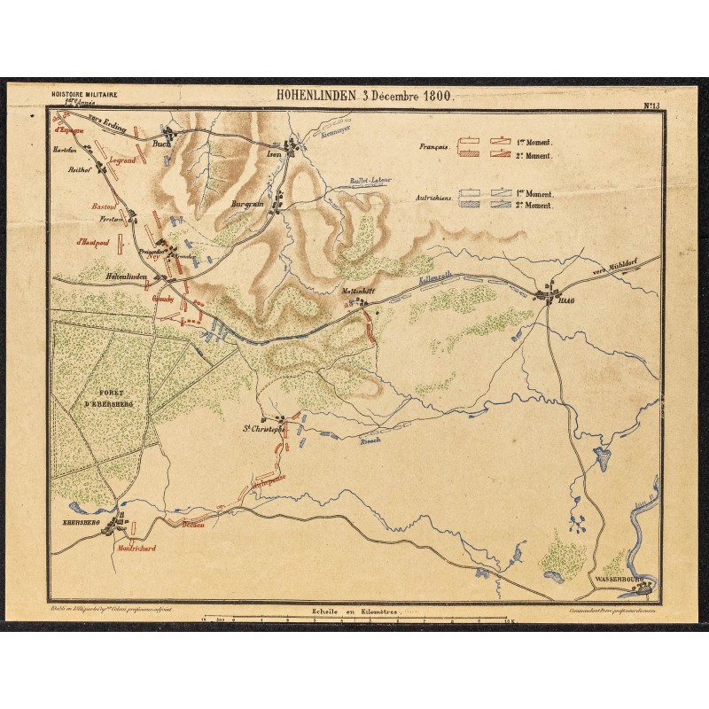 Gravure de 1886 - Bataille de Hohenlinden - 1