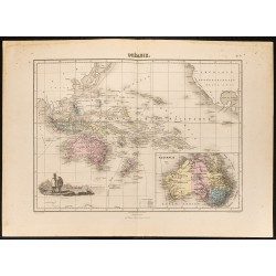 Gravure de 1884 - Océanie et Australie - 1