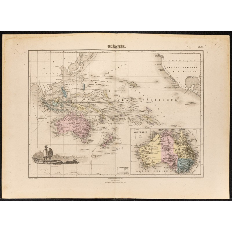 Gravure de 1884 - Océanie et Australie - 1