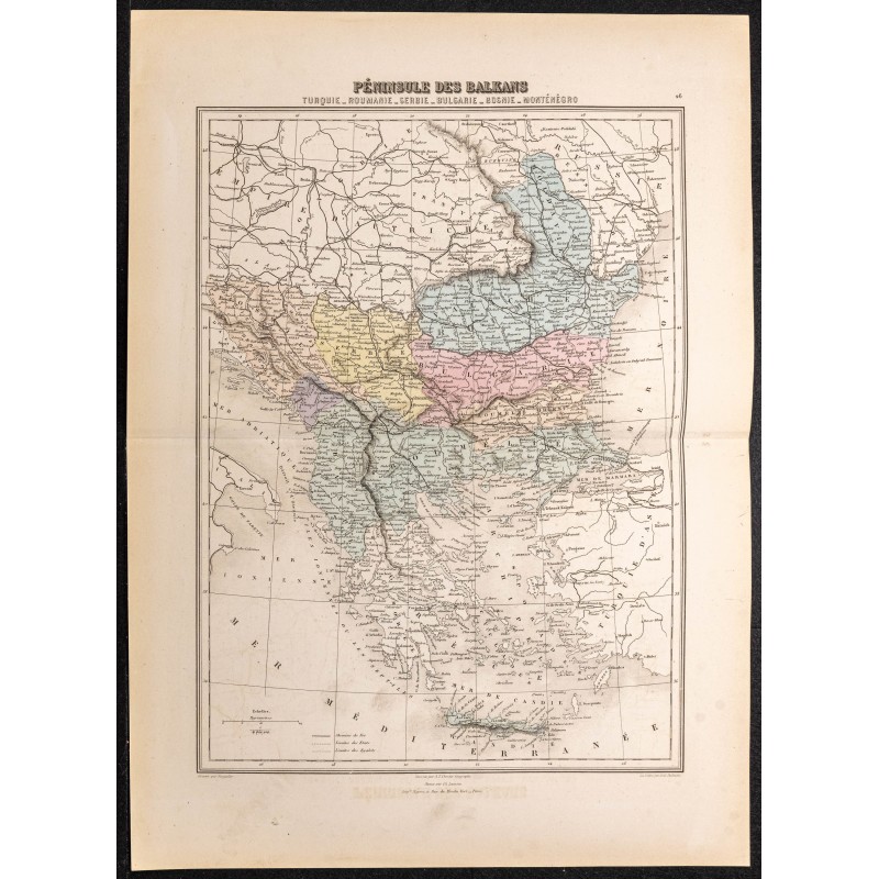 Gravure de 1884 - Péninsule des Balkans - 1