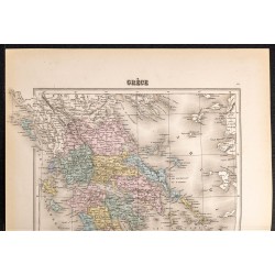 Gravure de 1884 - Carte de la Grèce - 2