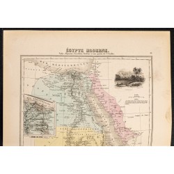 Gravure de 1884 - Carte de l'Égypte moderne - 2