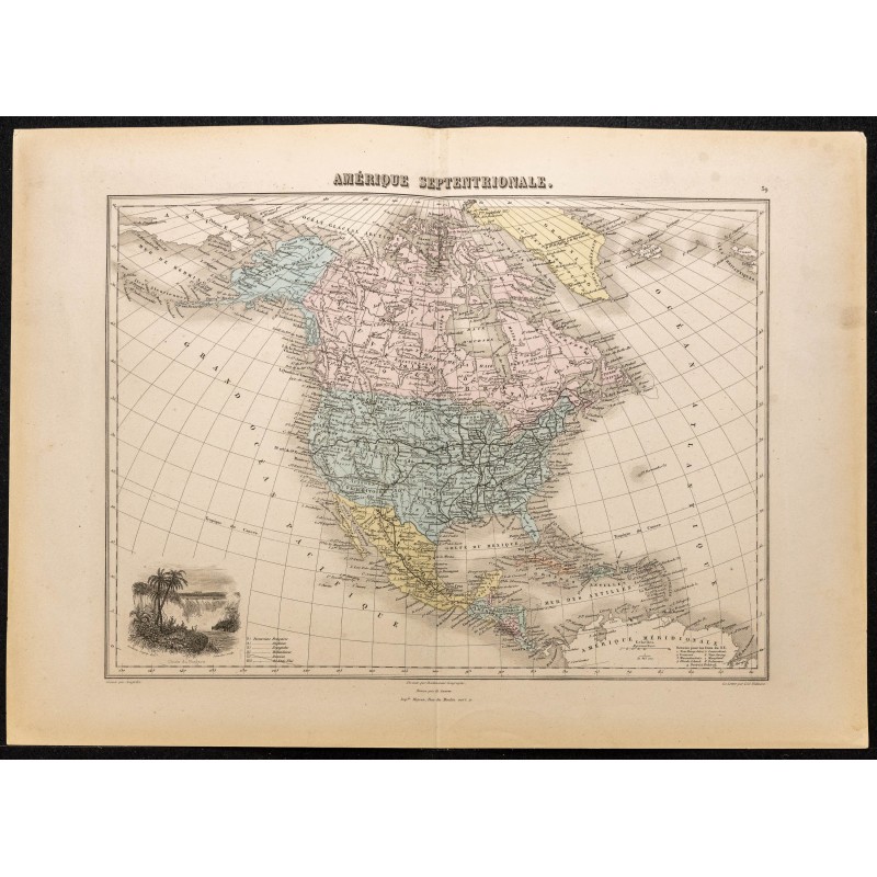 Gravure de 1884 - Amérique septentrionale - 1