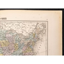 Gravure de 1884 - Carte des États-Unis - 3