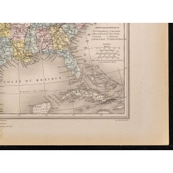 Gravure de 1884 - Carte des États-Unis - 5