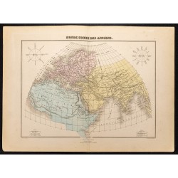 Gravure de 1884 - Monde connu des anciens - 1