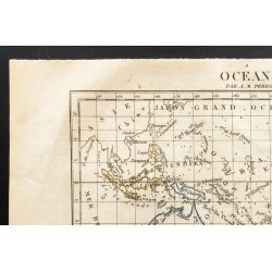 Gravure de 1843 - Carte de l'Oceanie et du Pacifique - 2