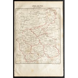 Gravure de 1843 - Carte de la Pologne - 1