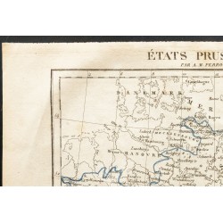 Gravure de 1843 - Carte des États prussiens - 2
