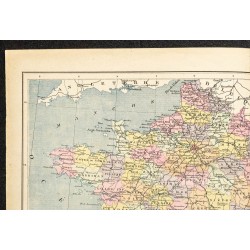 Gravure de 1896 - Carte de France - 2