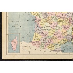 Gravure de 1896 - Carte de France - 4