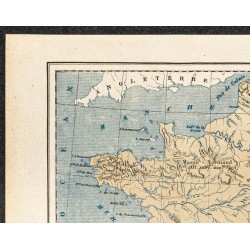 Gravure de 1896 - Carte de France Oro-Hydrographique - 2