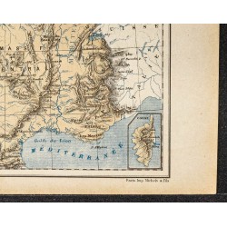 Gravure de 1896 - Carte de France Oro-Hydrographique - 5