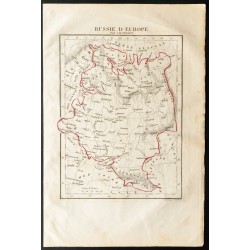 Gravure de 1843 - Carte de la Russie occidentale - 1