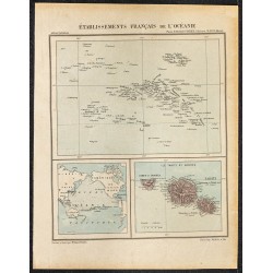 Gravure de 1896 - Établissements français de l'Océanie - 1