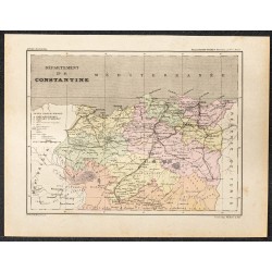 Gravure de 1896 - Carte du Département de Constantine - 1