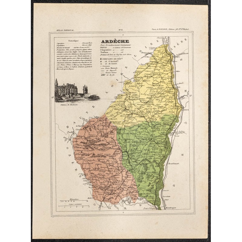 Gravure de 1896 - Département de l'Ardèche - 1