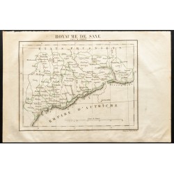 Gravure de 1843 - Carte du Royaume de Saxe - 1