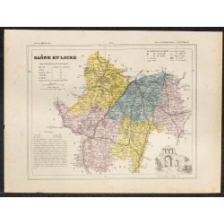 Gravure de 1896 - Département de la Saône-et-Loire - 1