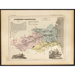 Gravure de 1896 - Département des Pyrénées orientales - 1
