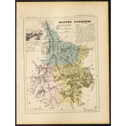 Gravure de 1896 - Département des Hautes Pyrénées - 1